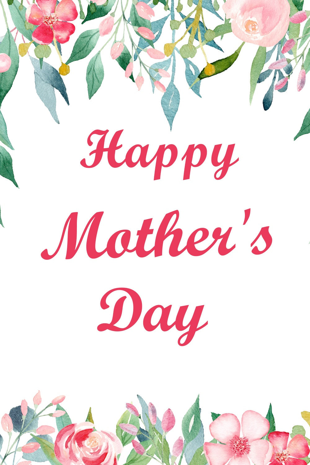 Toile de fond Fête des Mères Personnalisable Délicate Aquarelle Fleurie CJJ3-172