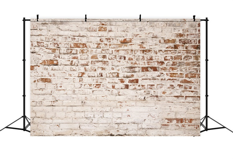 Toile de fond Photo Brique Blanc Vieilli Rustique CJJ3-18