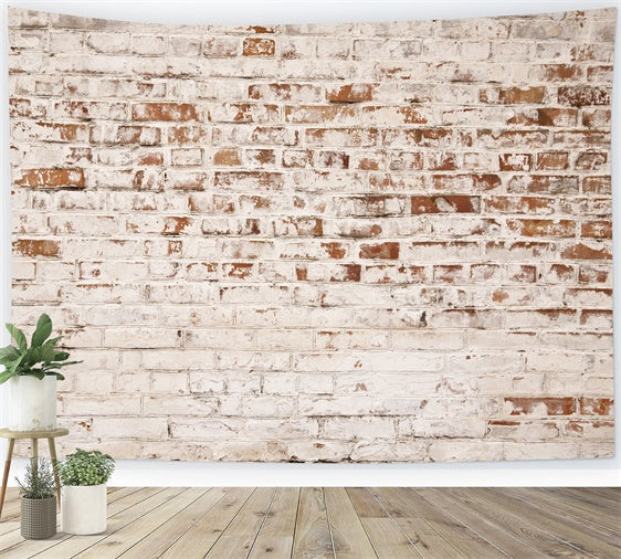 Toile de fond Photo Brique Blanc Vieilli Rustique CJJ3-18