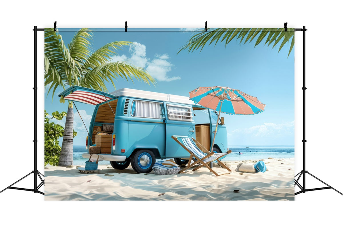 Toile de fond de Plage Été Photographie Voyage Route Voiture CJJ3-227