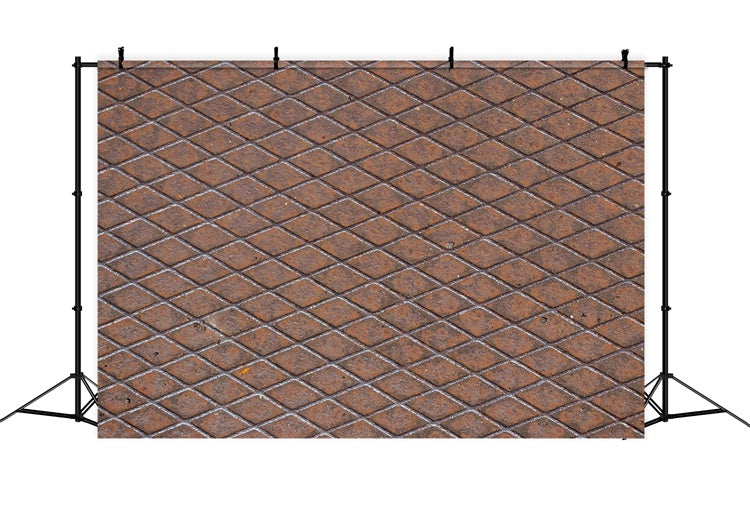 Toile de fond Mur Brique Grille Brune Texturée CJJ3-23