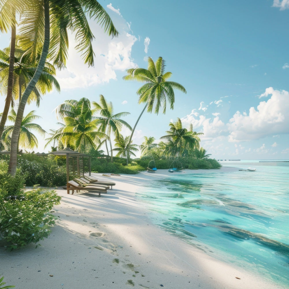Toile de fond de Plage Été Photographie Station Balnéaire Paradis CJJ3-236