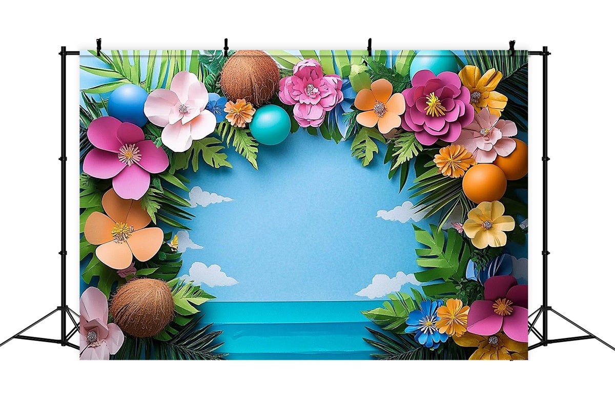 Toile de fond Été Cadre Floral Tropical CJJ3-245