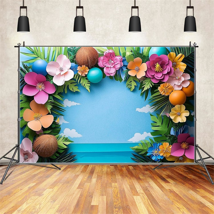 Toile de fond Été Cadre Floral Tropical CJJ3-245