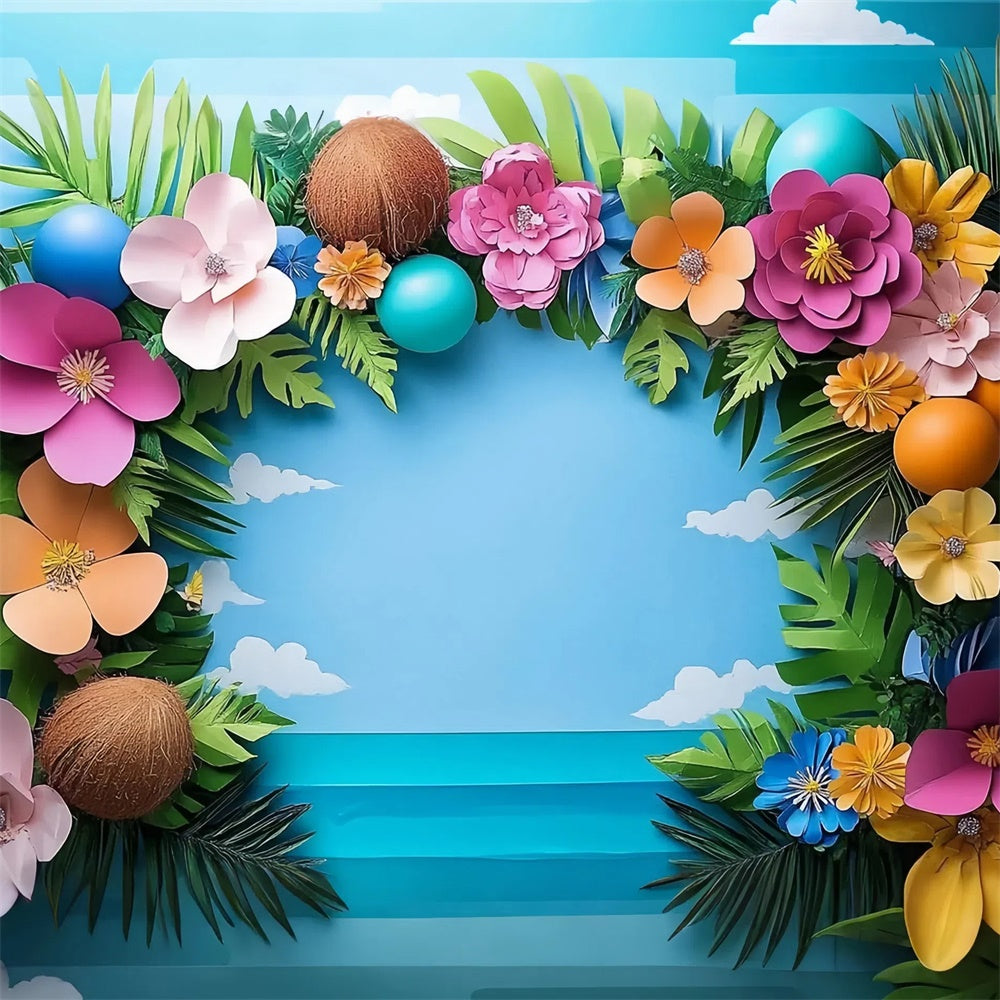 Toile de fond Été Cadre Floral Tropical CJJ3-245