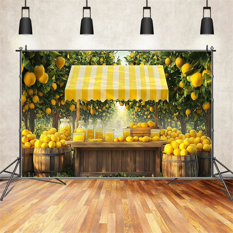 Toile de fond Été Citron Rustique Arbre à Citrons CJJ3-253