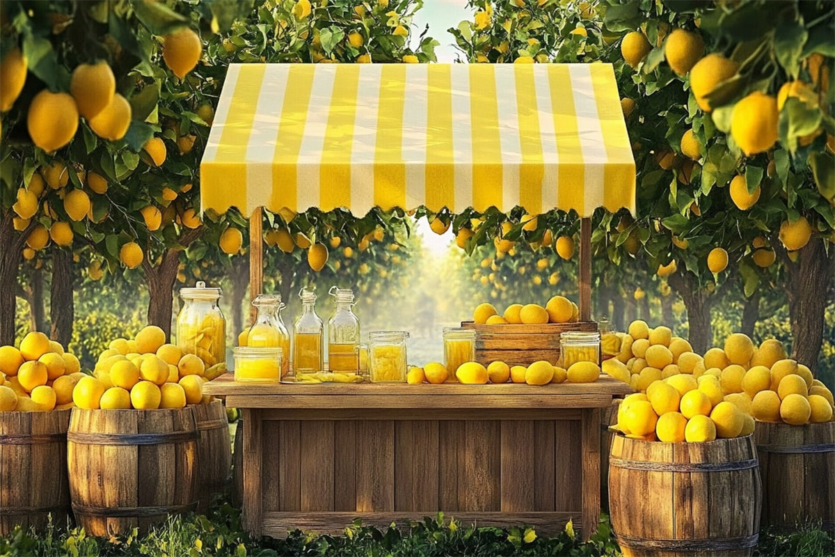 Toile de fond Été Citron Rustique Arbre à Citrons CJJ3-253