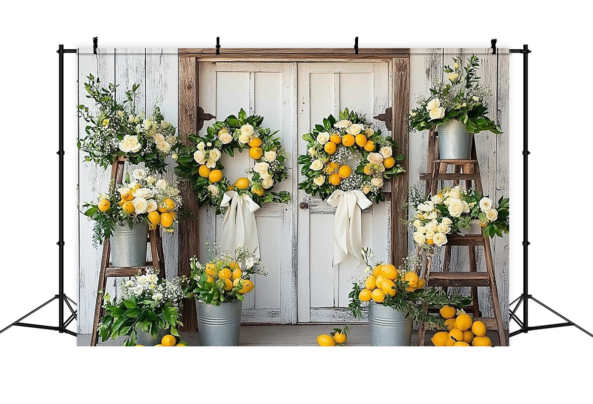Toile de fond Été Citron Floral Campagne CJJ3-259