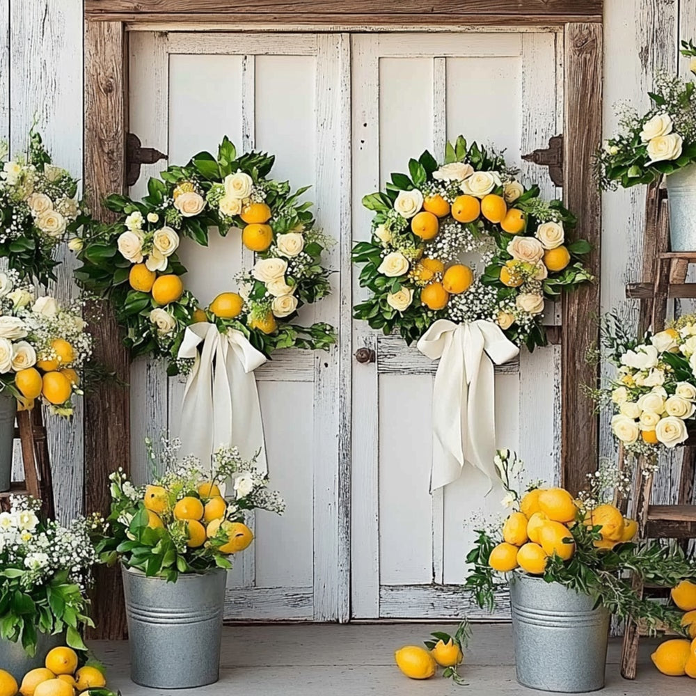 Toile de fond Été Citron Floral Campagne CJJ3-259