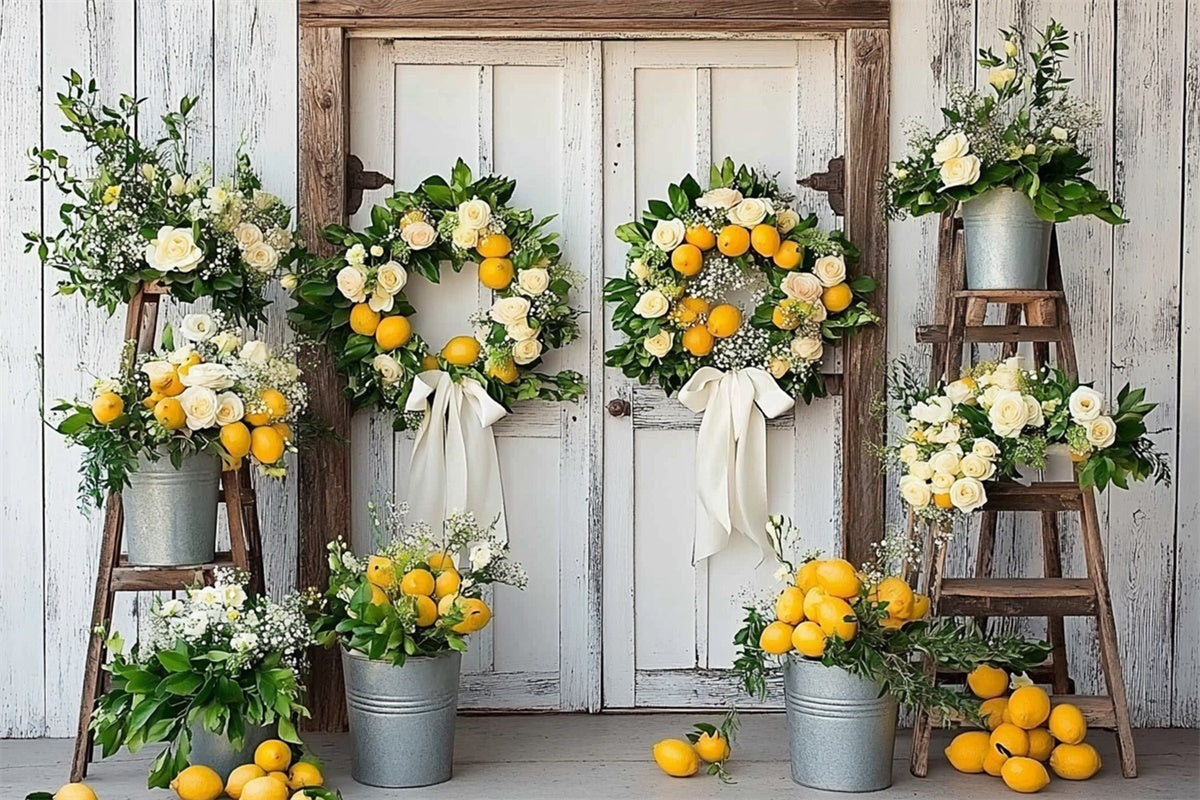 Toile de fond Été Citron Floral Campagne CJJ3-259