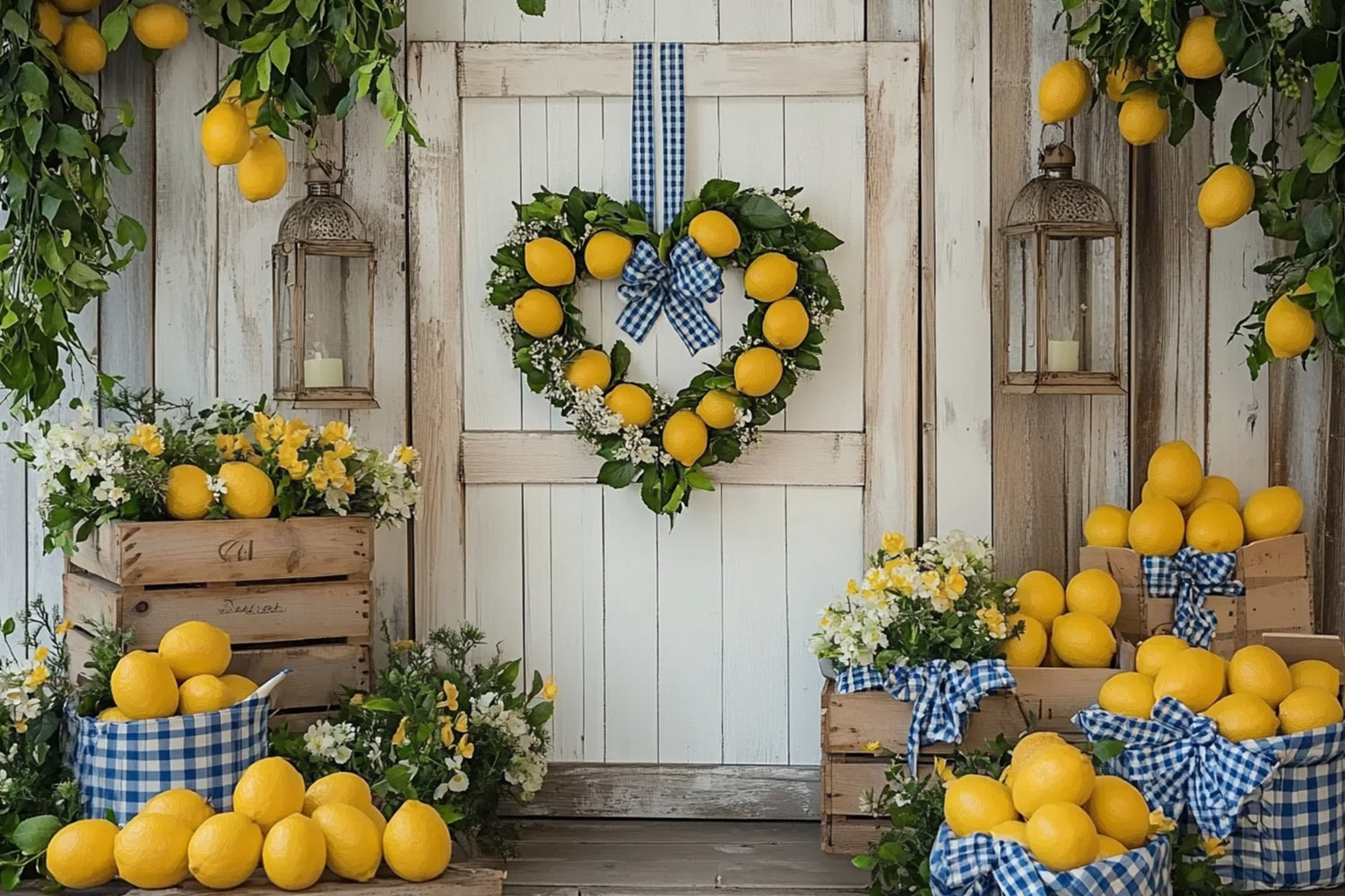 Toile de fond Été Citron Frais Fleur CJJ3-260