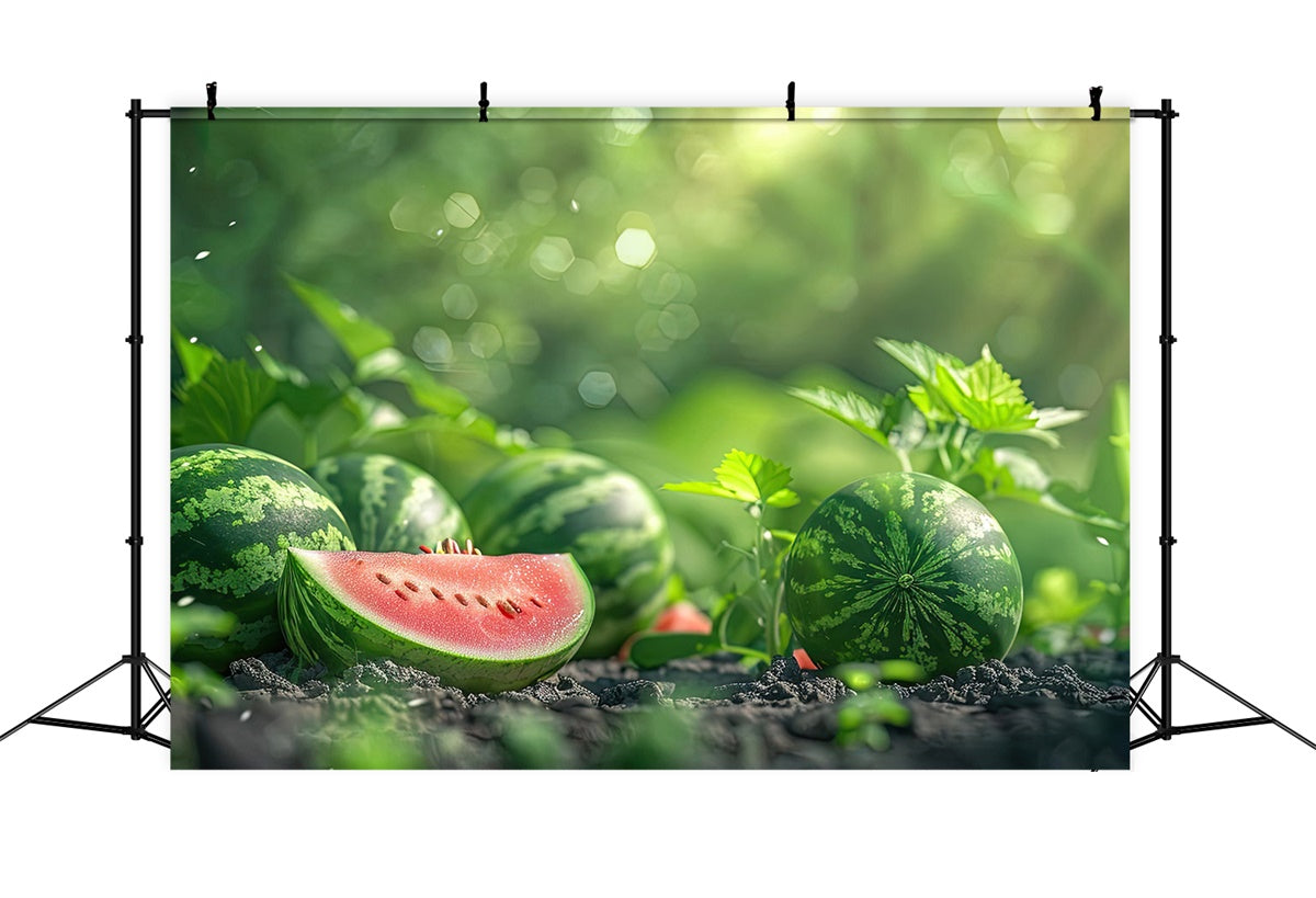 Toile de fond Été Pastèque Jardin Ensoleillé CJJ3-265