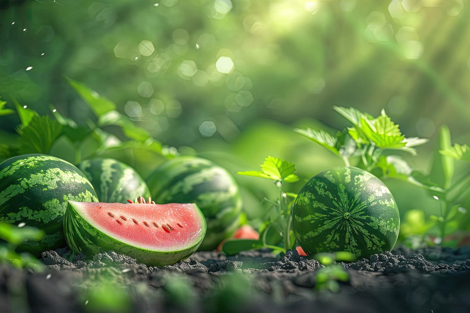 Toile de fond Été Pastèque Jardin Ensoleillé CJJ3-265