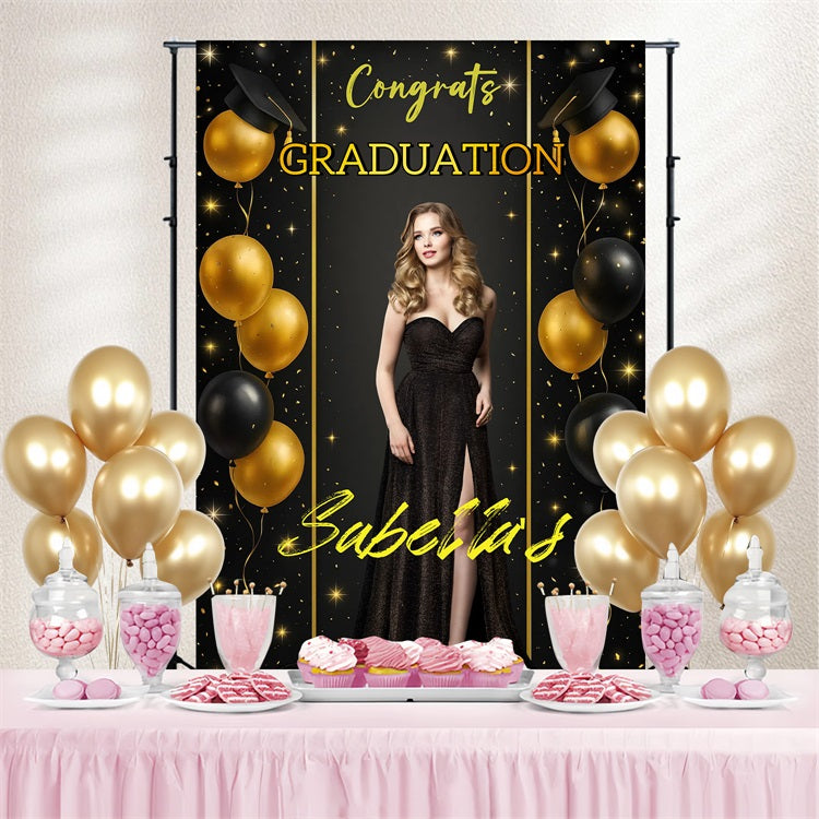 Toile de fond photo de remise des diplômes Ballons glamour personnalisés CJJ3-275