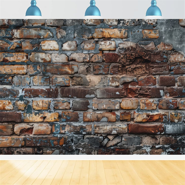 Toile de fond Photo Brique Vieillie Rustique et Altérée CJJ3-36