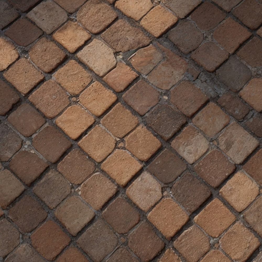 Toile de fond Mur Brique Pavage Ancien Brun CJJ3-39