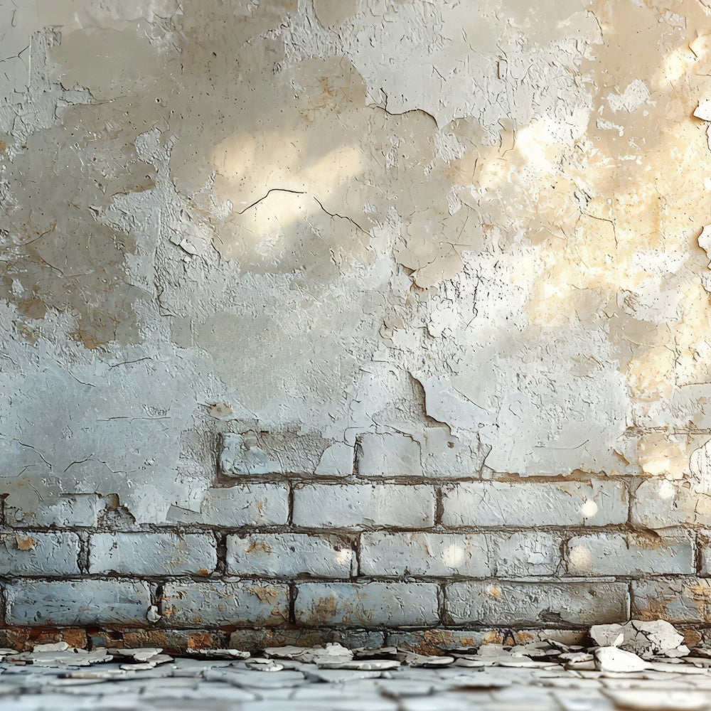 Toile de fond Mur Brique Peinture Écaillée Rustique CJJ3-43