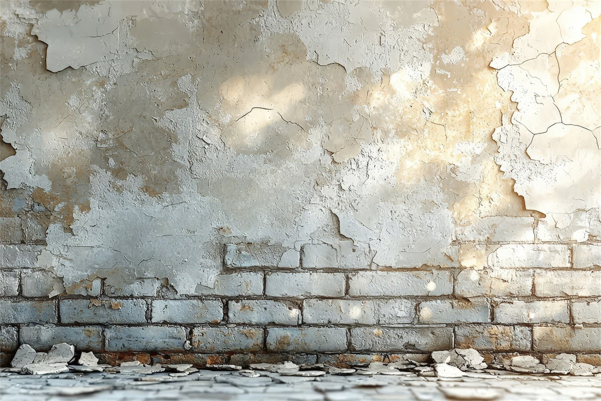 Toile de fond Mur Brique Peinture Écaillée Rustique CJJ3-43