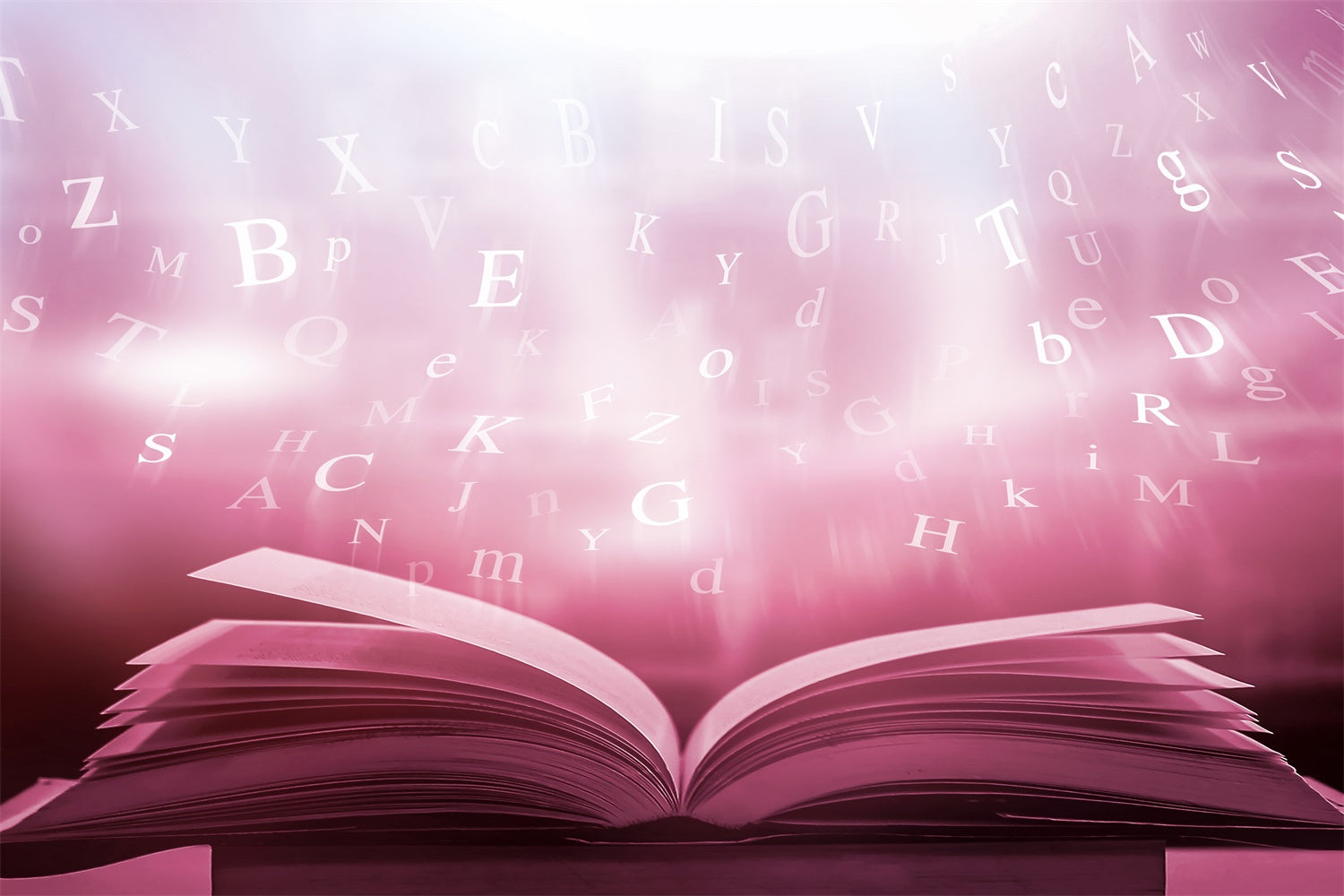 Toile de fond Journée Mondiale du Livre Lettres Flottantes et Livre CJJ3-54