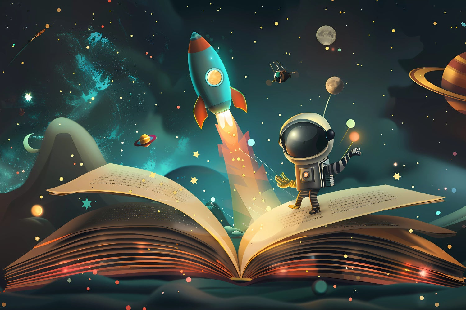 Toile de fond Journée Mondiale du Livre Aventure Cosmique de Contes CJJ3-57