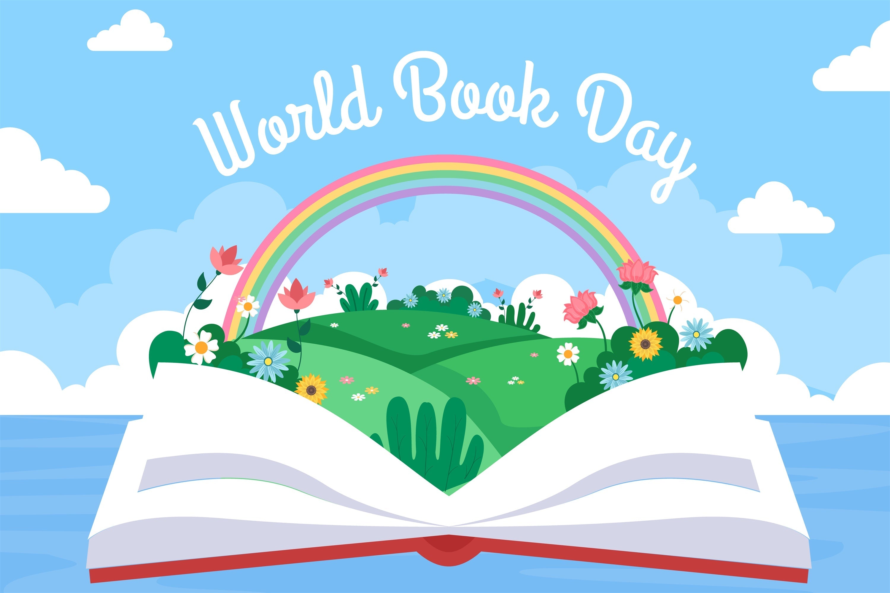 Toile de fond Journée Mondiale du Livre Livre Arc-en-Ciel Coloré CJJ3-69