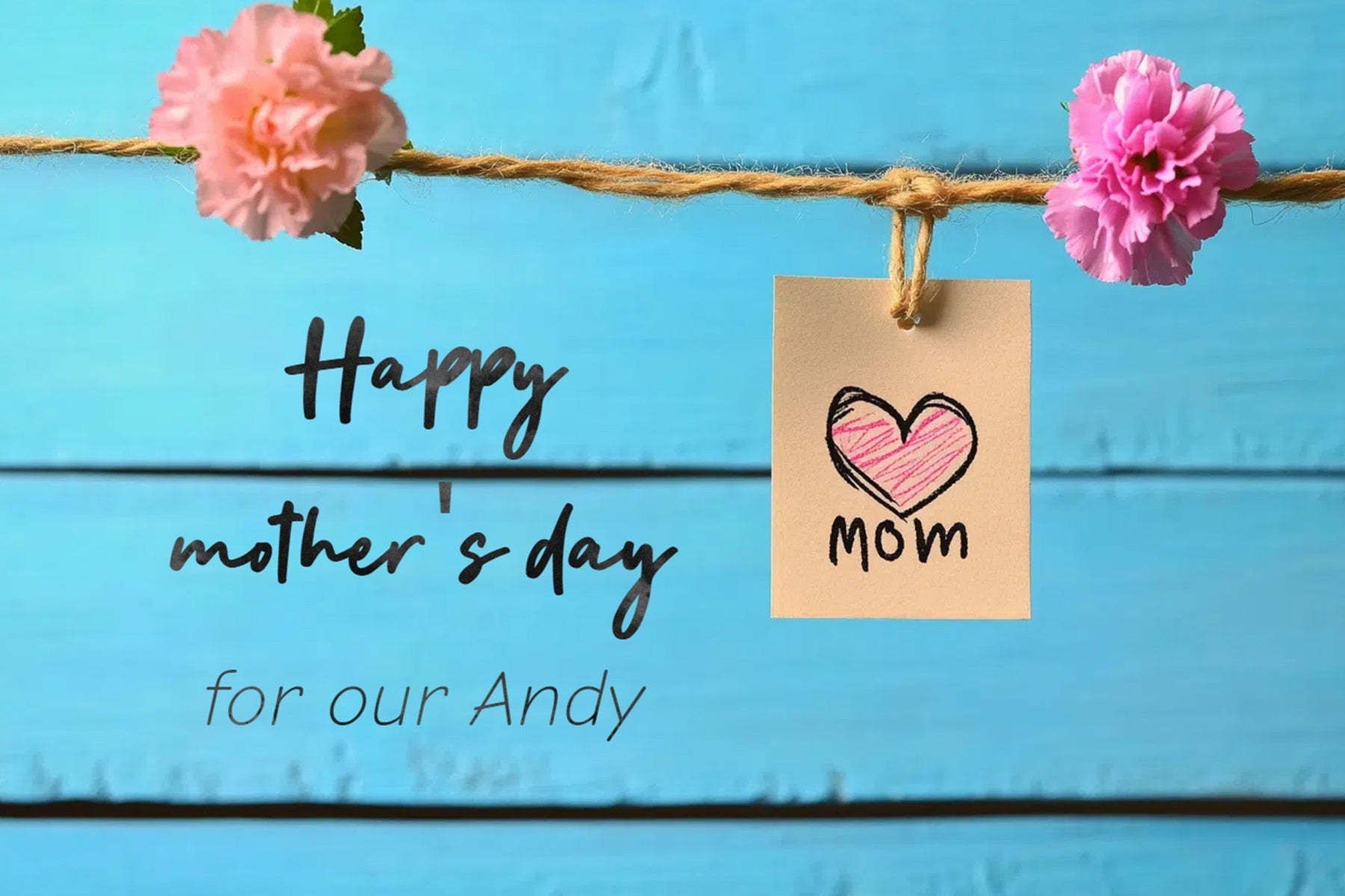 Toile de fond Fête des Mères Personnalisable Bois Bleu et Fleurs CSH-143