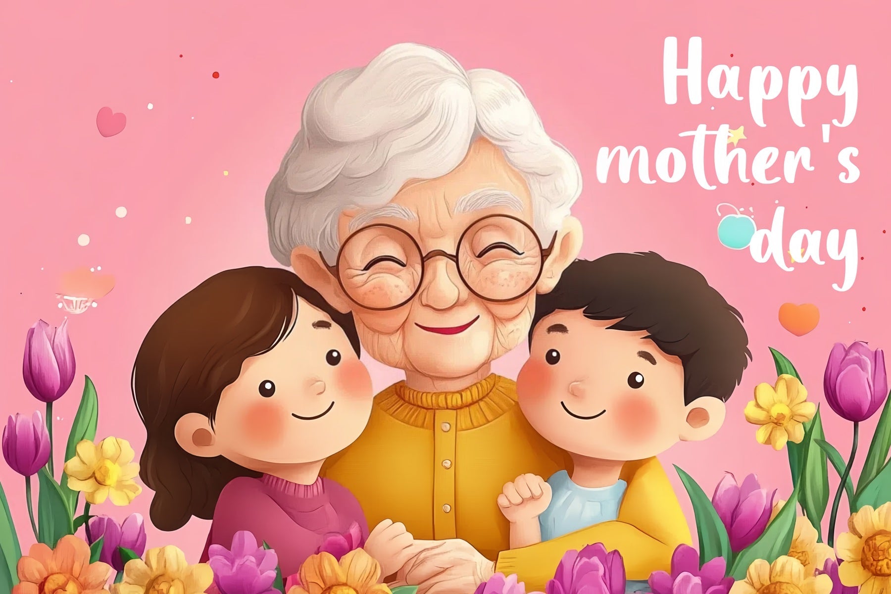 Toile de fond Fête des Mères Personnalisable Chaleureuse Étreinte Familiale CSH-146