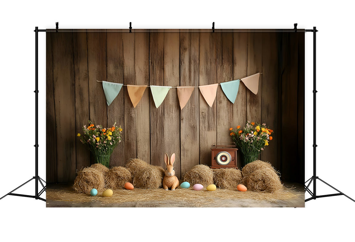 Toile de Fond Déco Pâques Fête Pâques Champ De Foin CSH2-106