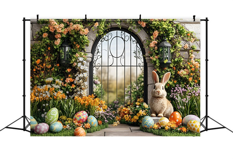 Toile de fond Pâques Arche Fleurie et Œufs Peints CSH2-19
