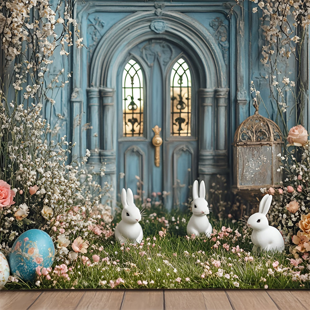 Toile de fond Studio Photo Pâques Jardin Lapin Porte Printanière CSH2-20