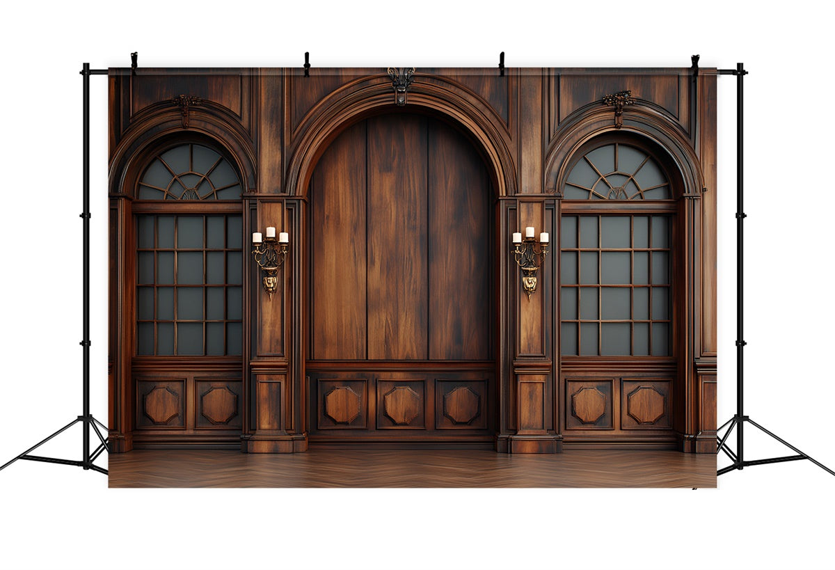 Toile de fond Mur en Bois Panneaux de Bois Vintage Arche CSH2-220