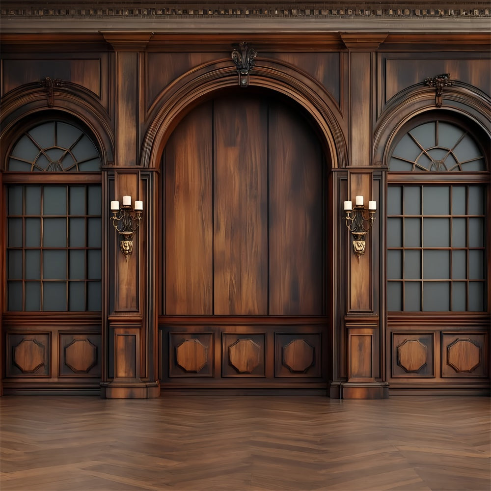 Toile de fond Mur en Bois Panneaux de Bois Vintage Arche CSH2-220