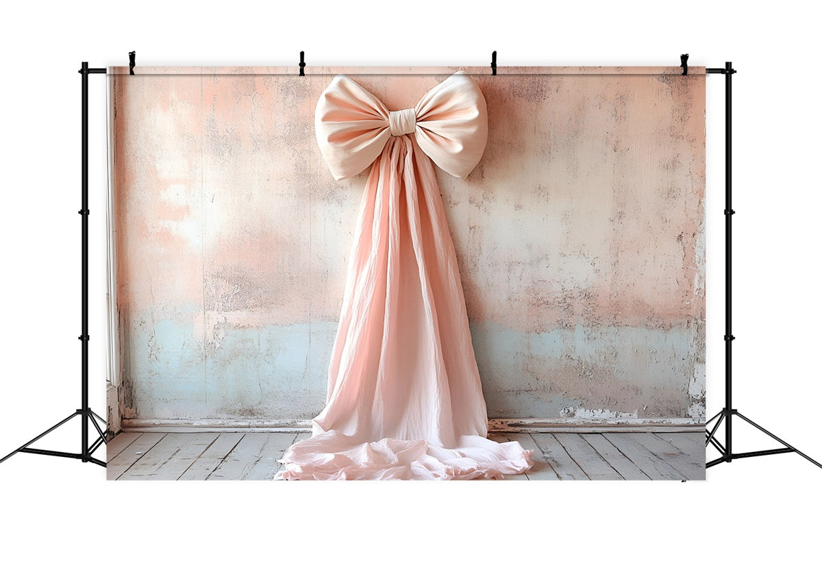 Toile de fond Mur Vintage Doux Satin Blush Nœud Drapé CSH2-221
