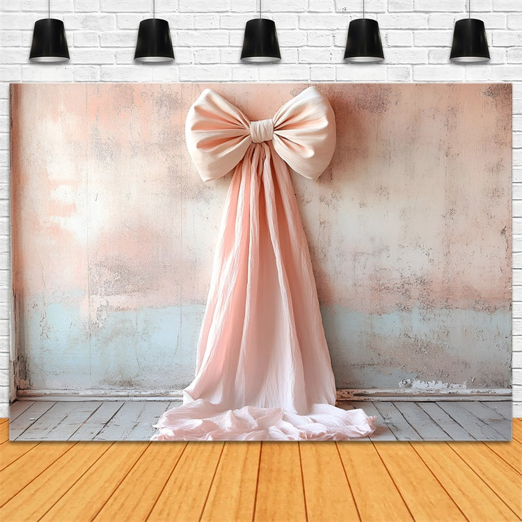 Toile de fond Mur Vintage Doux Satin Blush Nœud Drapé CSH2-221