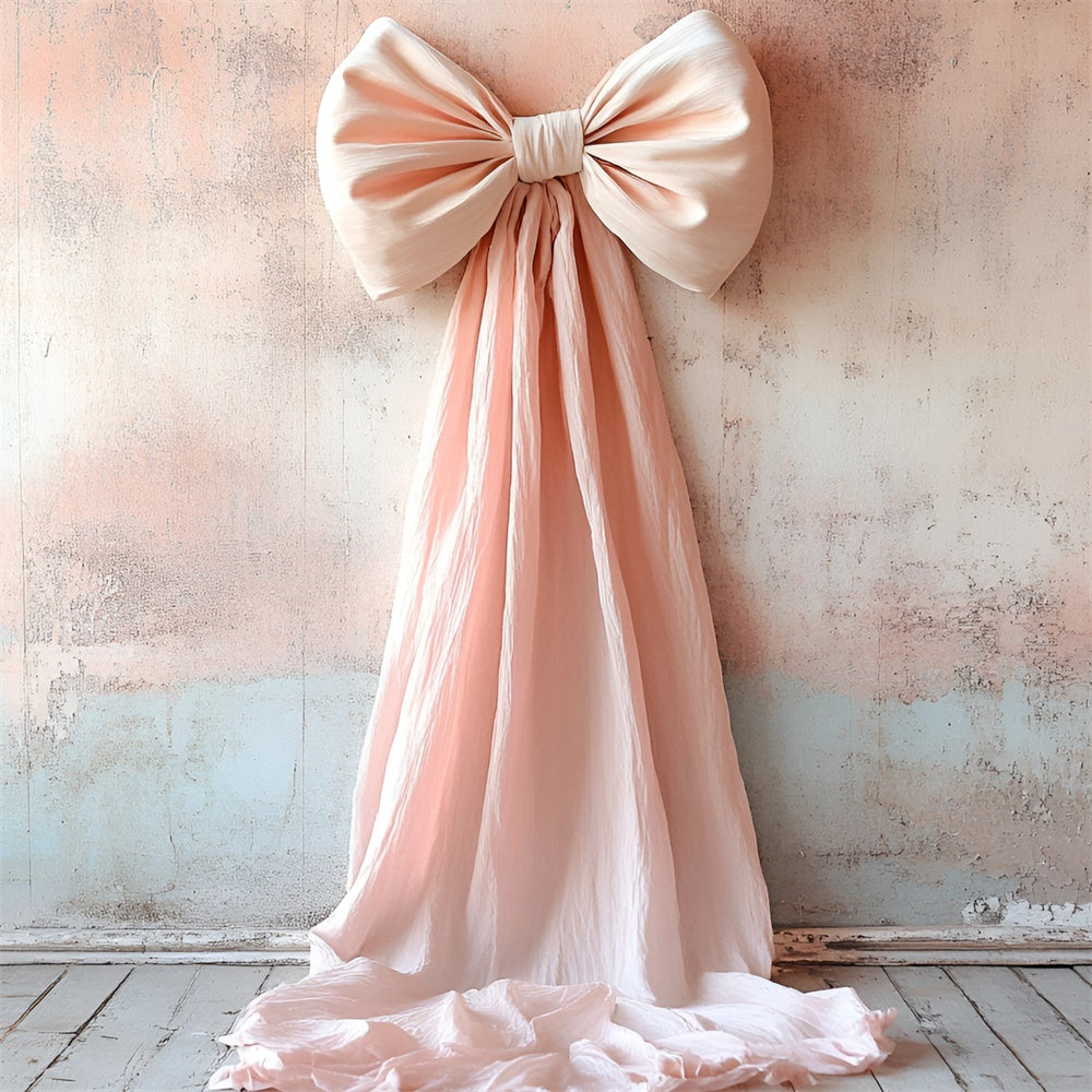 Toile de fond Mur Vintage Doux Satin Blush Nœud Drapé CSH2-221