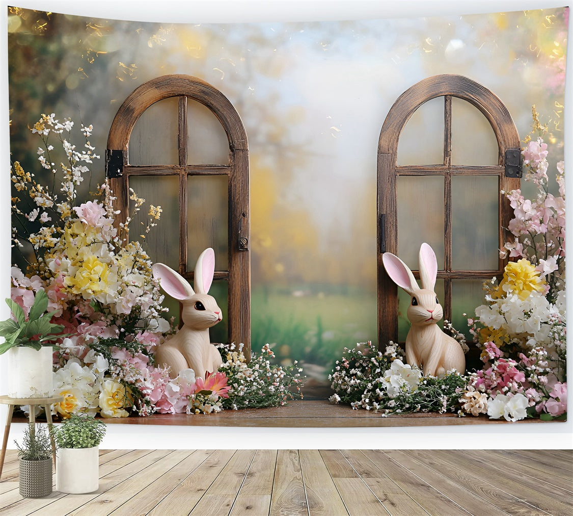 Toile de fond Studio Photo Pâques Lapin Pastel Jardin Fleuri CSH2-23