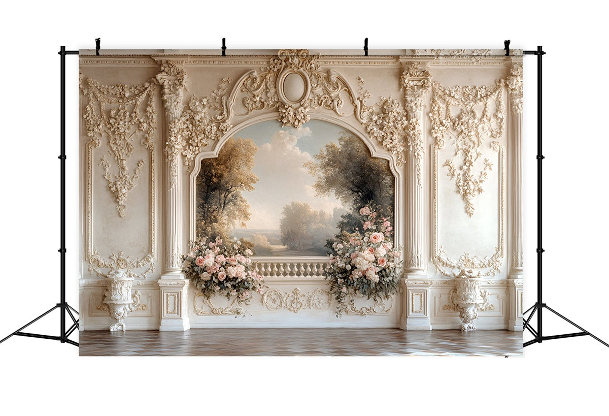 Toile de fond Mur de Fleurs Jardin Vintage Balcon Fleuri CSH2-236