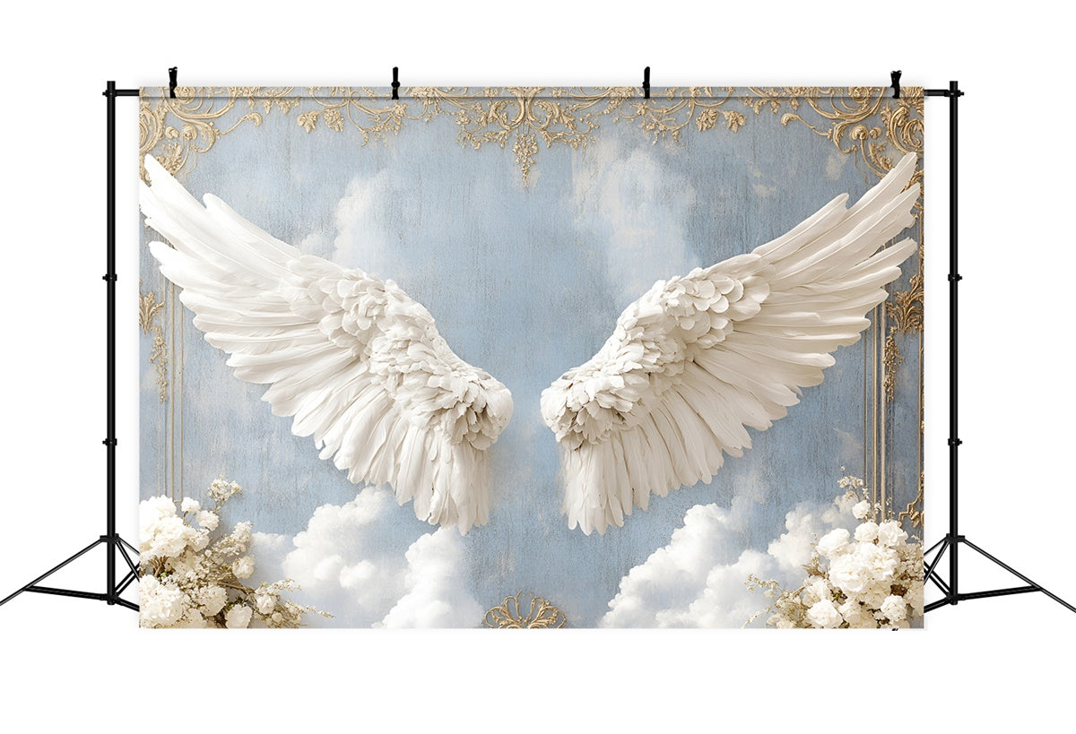 Toile de fond Mur Vintage Délicates Ailes Angéliques Nuage CSH2-239