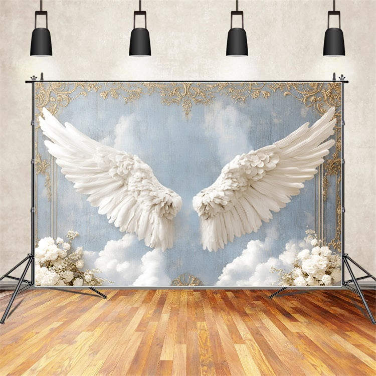 Toile de fond Mur Vintage Délicates Ailes Angéliques Nuage CSH2-239