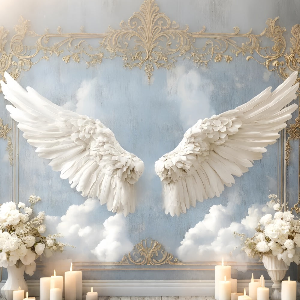 Toile de fond Mur Vintage Délicates Ailes Angéliques Nuage CSH2-239