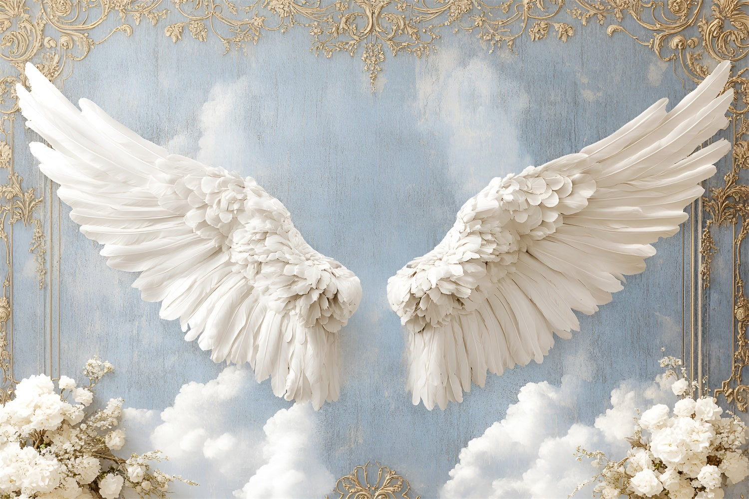 Toile de fond Mur Vintage Délicates Ailes Angéliques Nuage CSH2-239