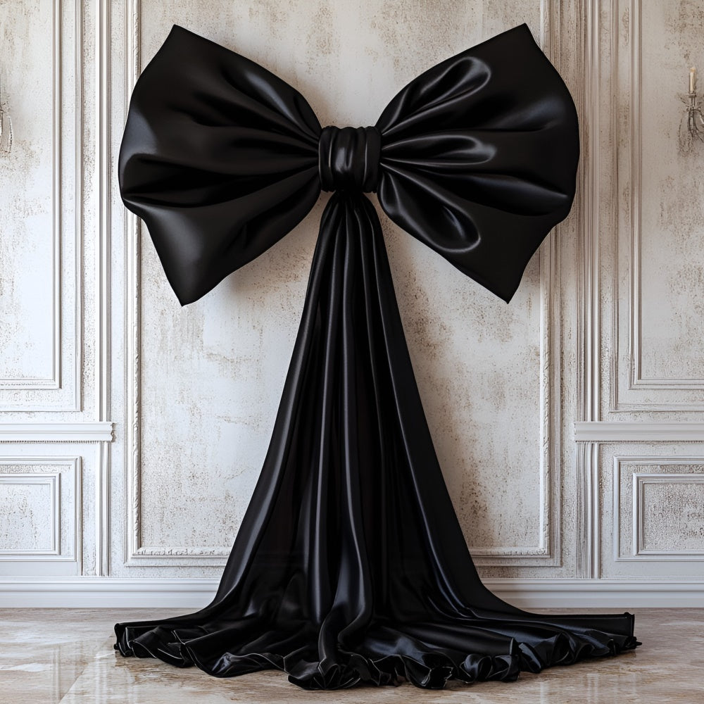 Toile de fond Mur Vintage Élégant Nœud Satin Noir CSH2-242