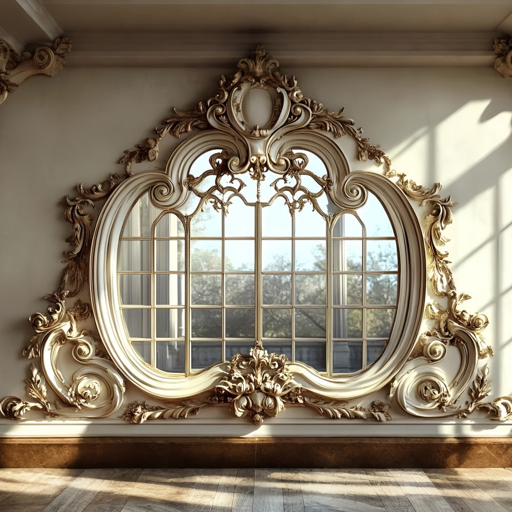 Toile de fond Mur Vintage Luxueux Miroir Encadré Doré CSH2-245