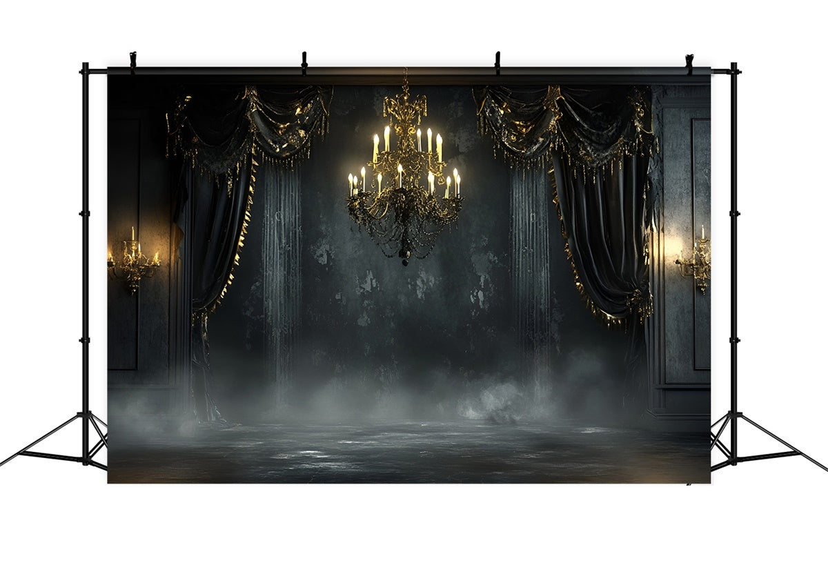 Toile de fond Mur Noir Gothique Lustre Noir Salle de Bal CSH2-256