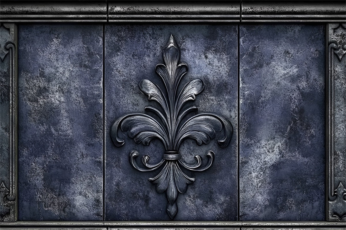 Toile de fond Thème Rétro Mur Antique Métal Fleur CSH2-257