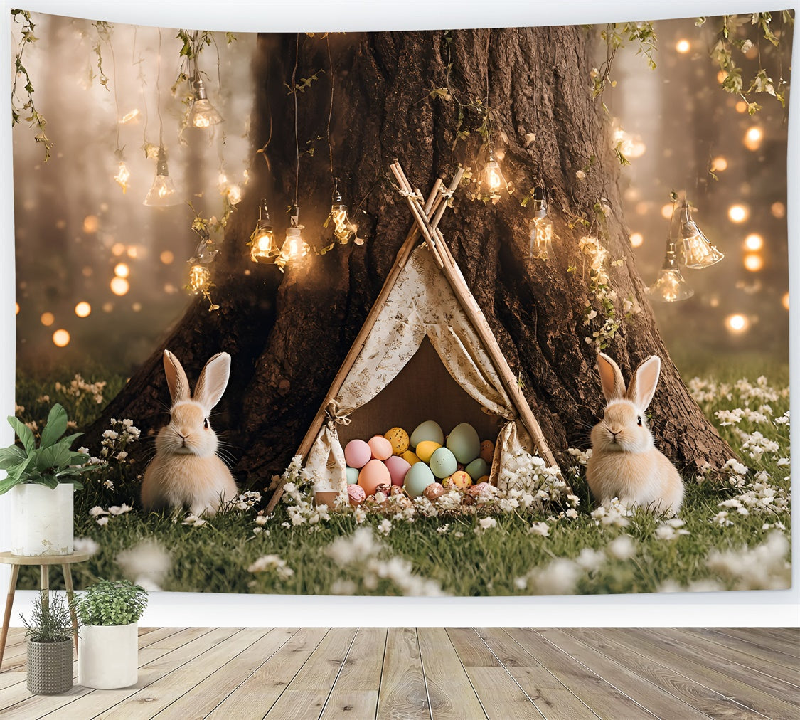 Toile de fond Pâques Lapin Magique Tente Douillette CSH2-35