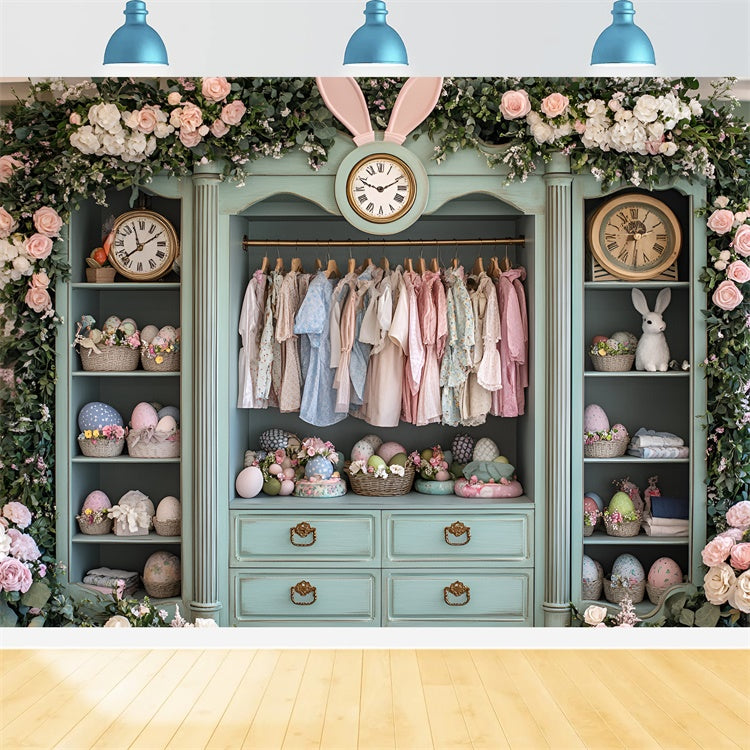 Toile de fond Déco Pâques Garde-Robe Vintage Lapin CSH2-44