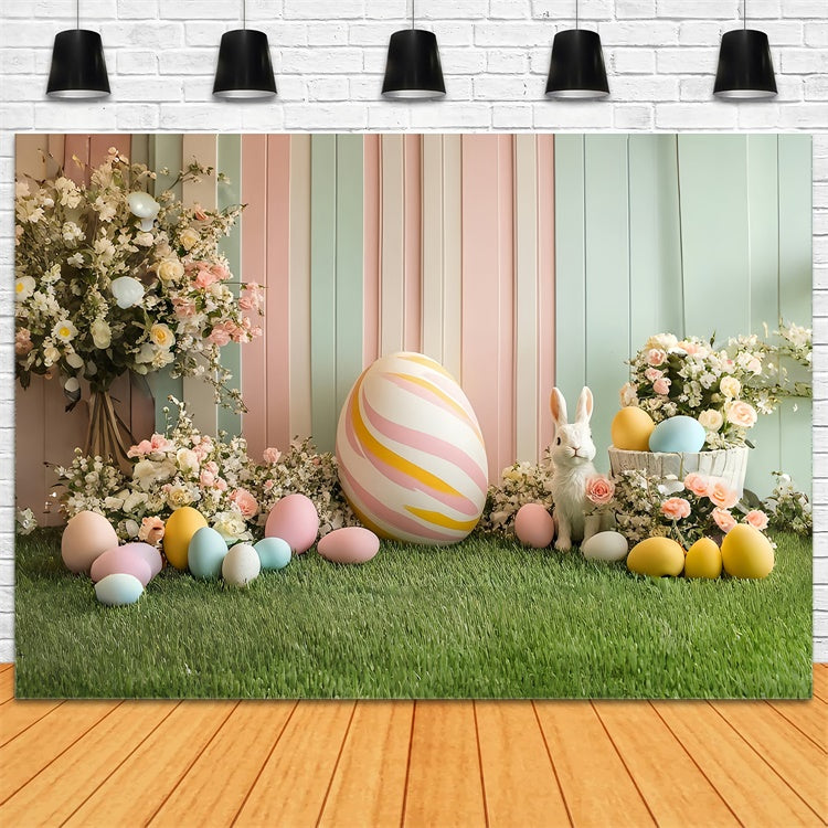 Toile de Fond Studio Photo Pâques Célébration Œufs Lapin Pastel CSH2-71