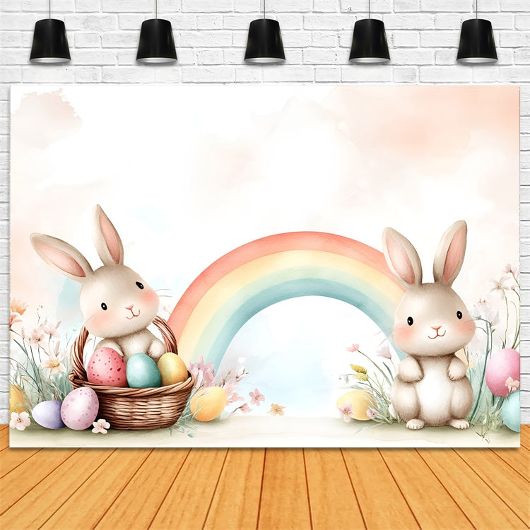 Toile de Fond Studio Photo Pâques Lapin Délicieux Arc-en-Ciel CSH2-77