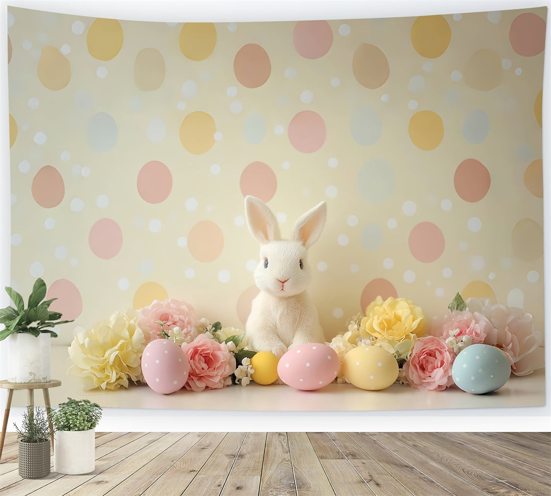 Toile de Fond Pâques Lapin Polka Dot Pastel CSH2-78